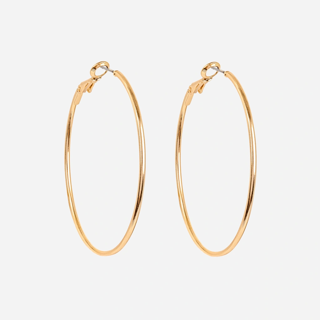 Guldfärgade örhängen - hoops 50 mm