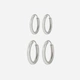 2-pack örhängen - silverfärgade hoops