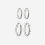 2-pack örhängen - silverfärgade hoops