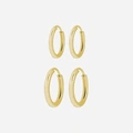 2-pack örhängen - guldfärgade hoops
