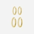 2-pack örhängen - guldfärgade hoops