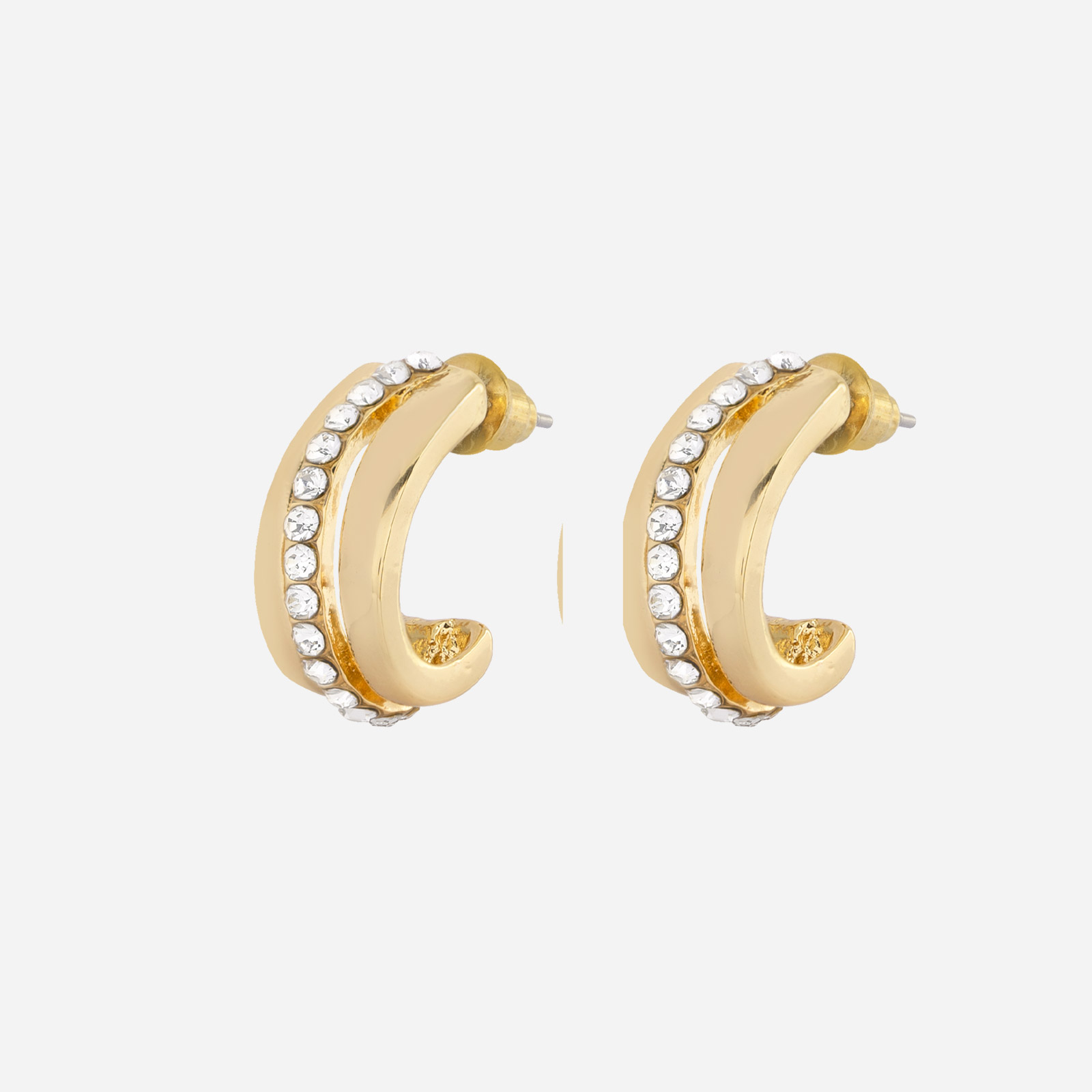 Breda Creolörhängen med strass Guld Montini