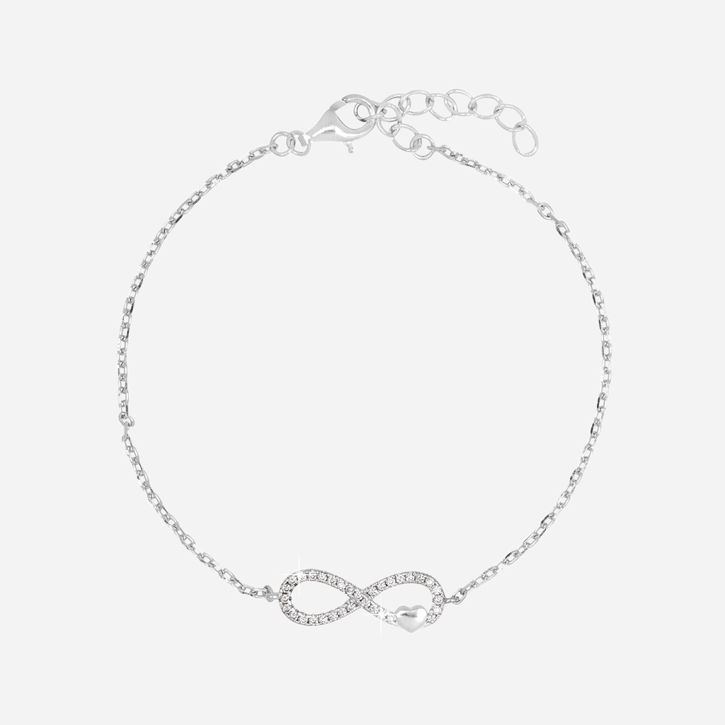 Armband dam, äkta silver - infinitysymbol, 16+3 cm