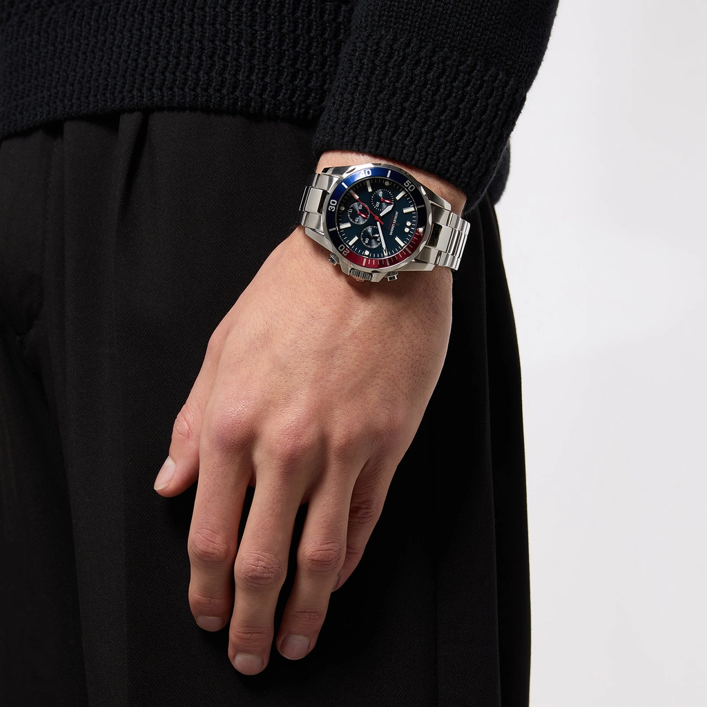 Jacques Lemans Liverpool - kronograf, stål/blå, 44mm