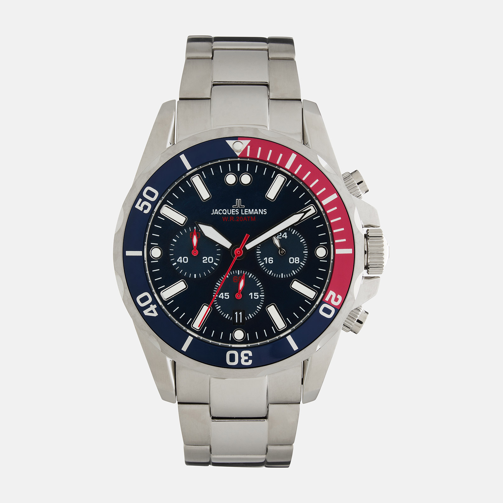 Jacques Lemans Liverpool - kronograf, stål/blå, 44mm