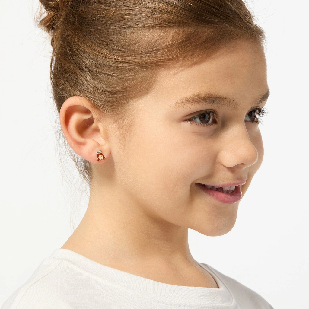 Silverörhängen för barn - princessor