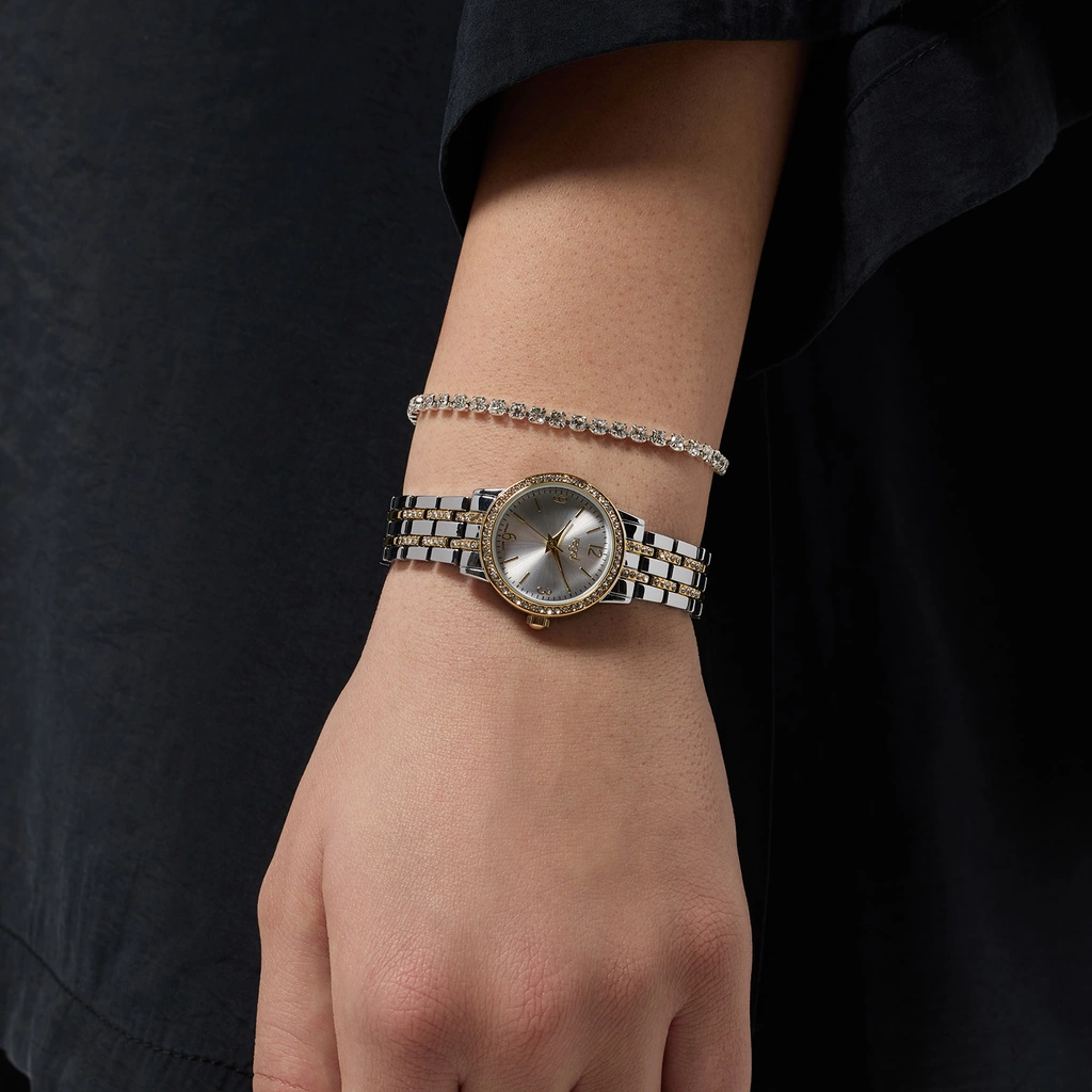 Regal klockset dam - metallband, bicolor, 26mm