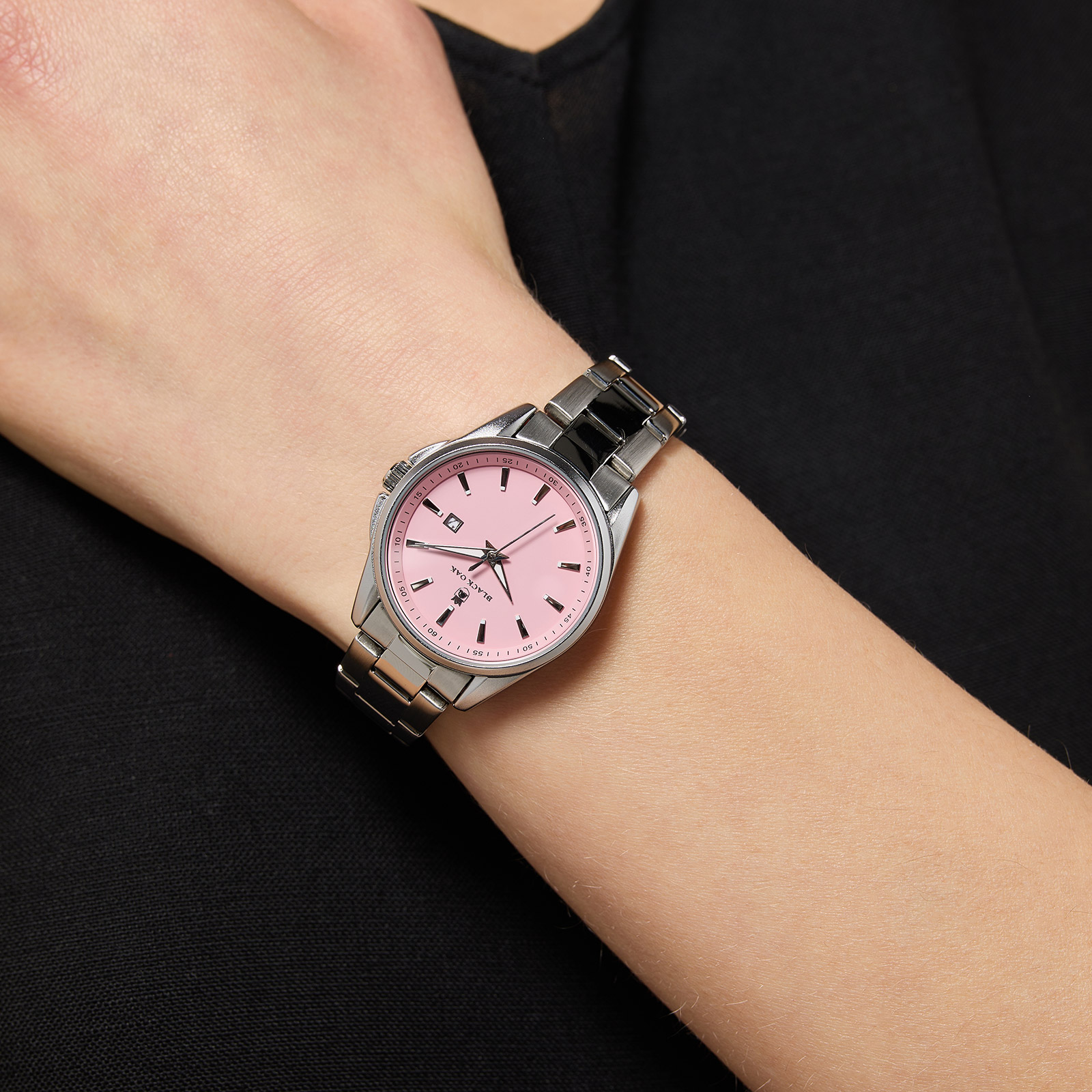 Black Oak Spike damklocka - silver/rosa, 32 mm