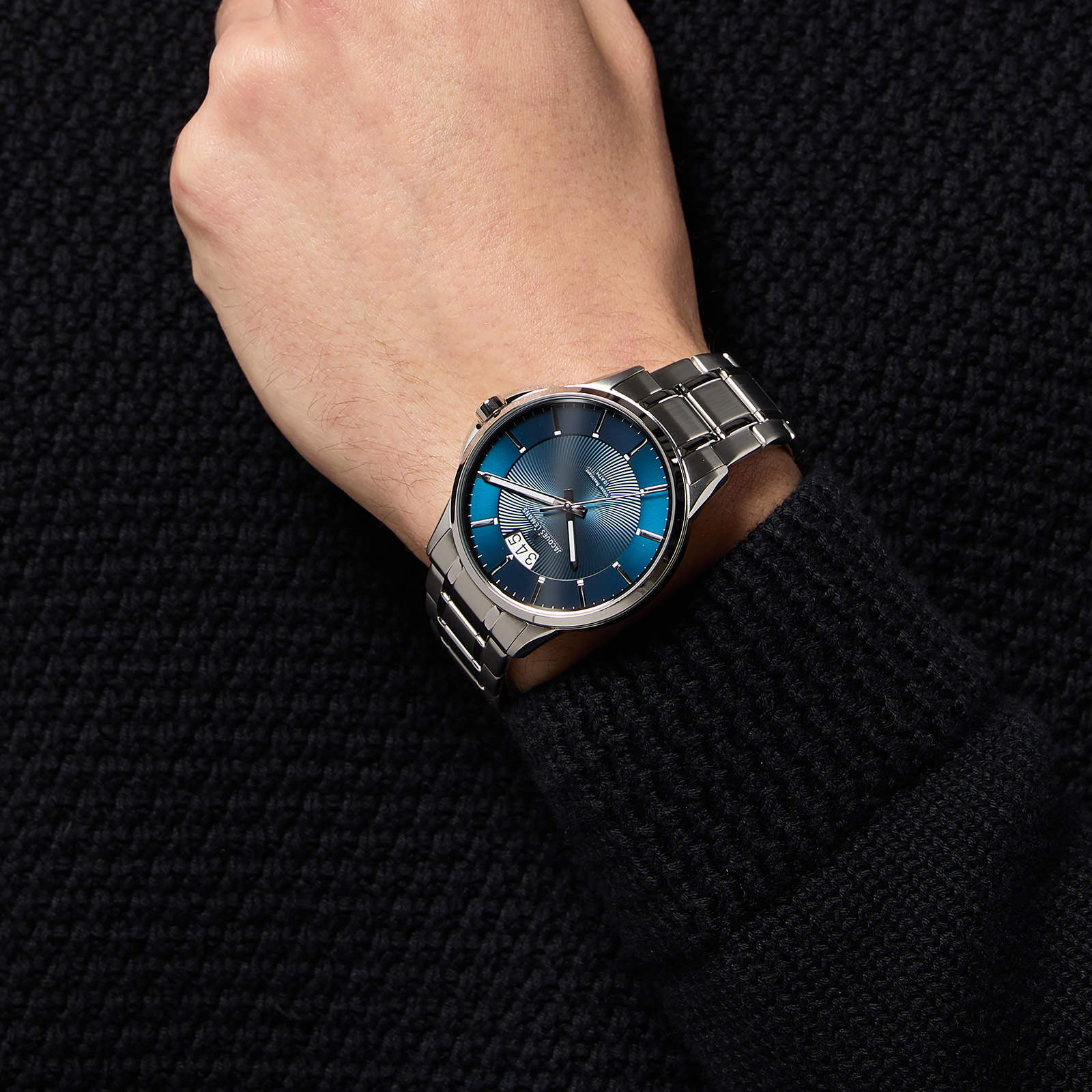 Jacques Lemans Sidney - herrklocka, stål/blå, 42mm