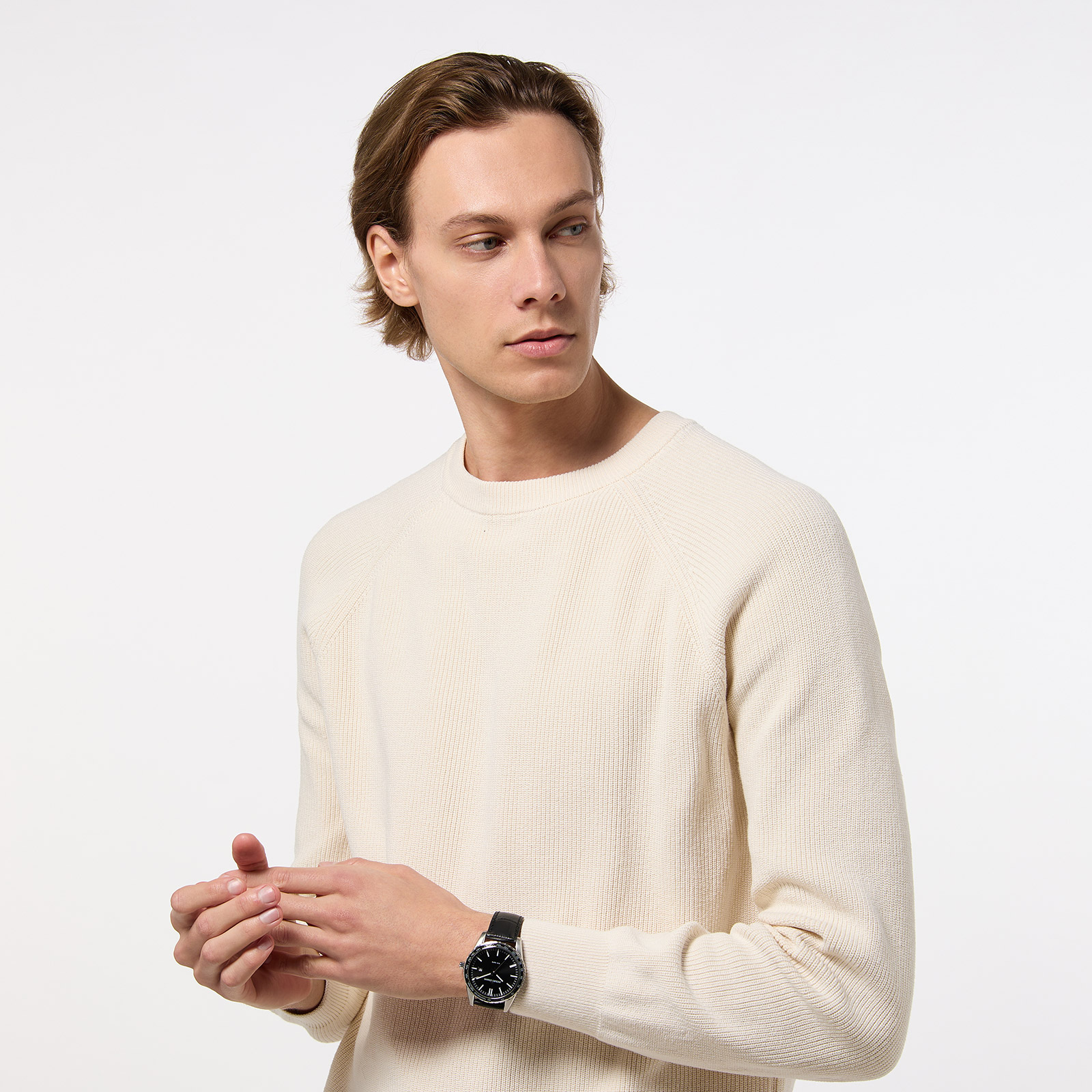 Jacques Lemans Liverpool - herrklocka, läder/svart, 44mm