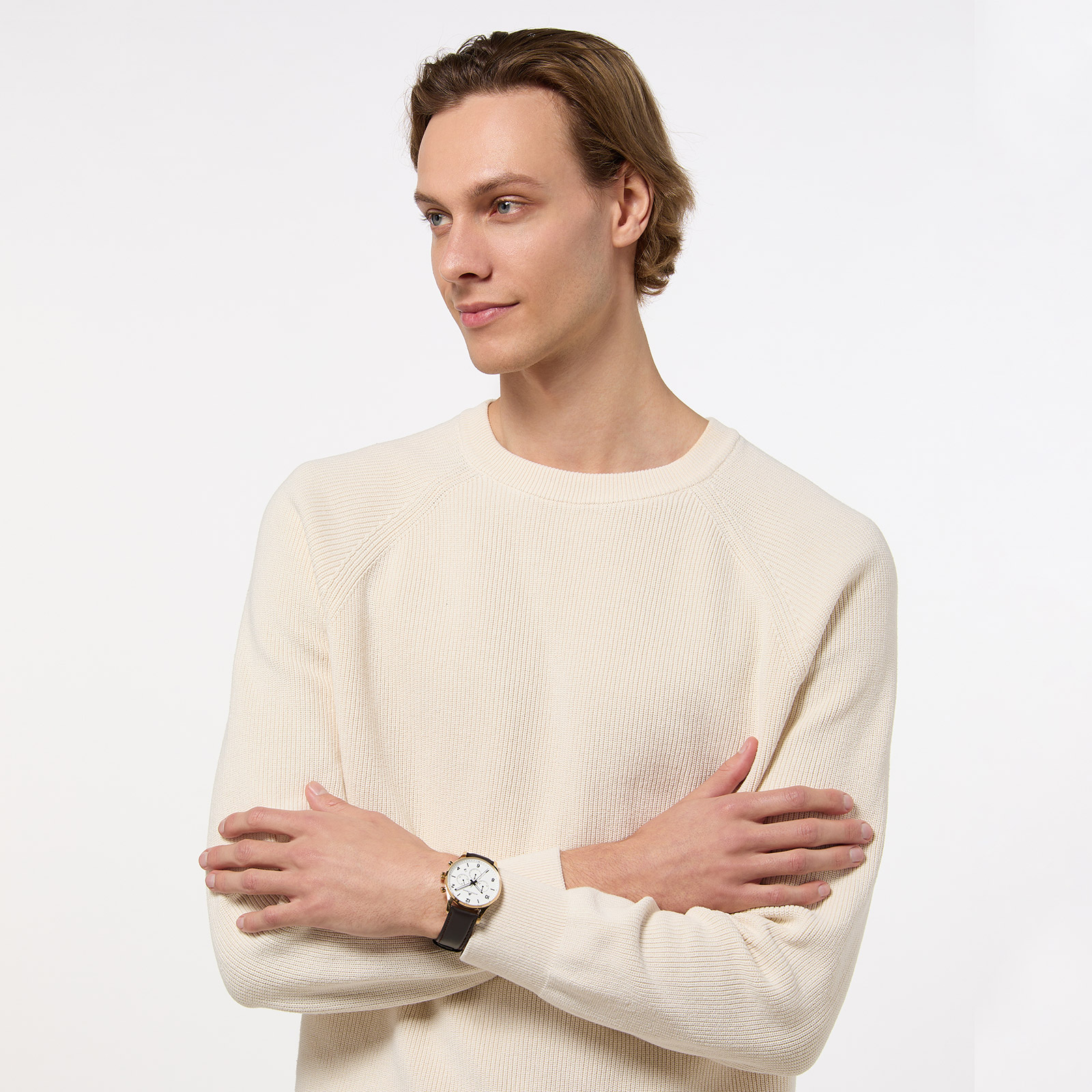 Jacques Lemans London - herrklocka, vit/guldton, 42mm