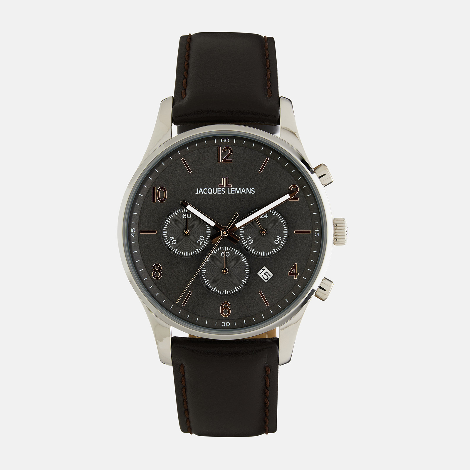 Jacques Lemans London - herrklocka, läder/svart, 42mm