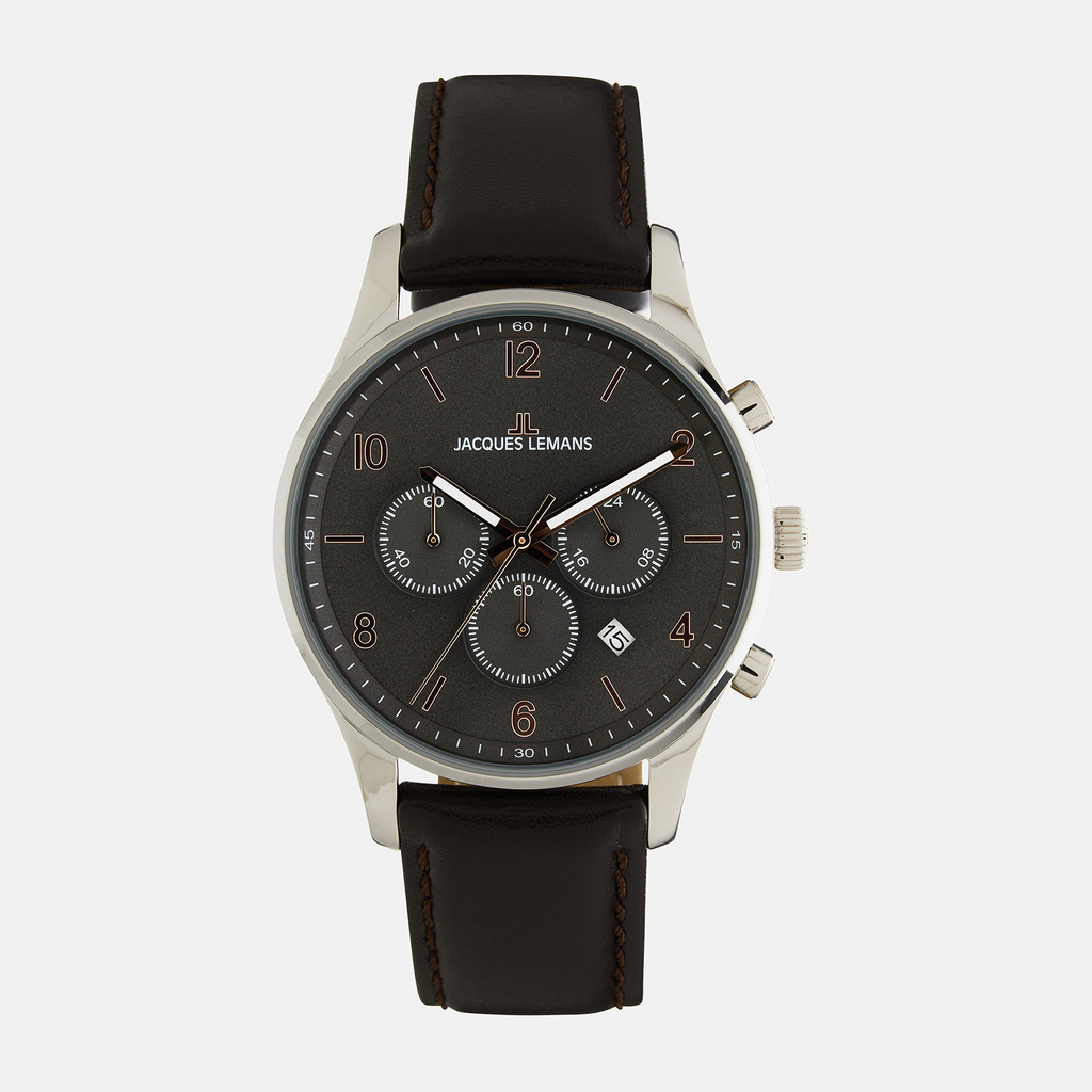 Jacques Lemans London - herrklocka, läder/svart, 42mm