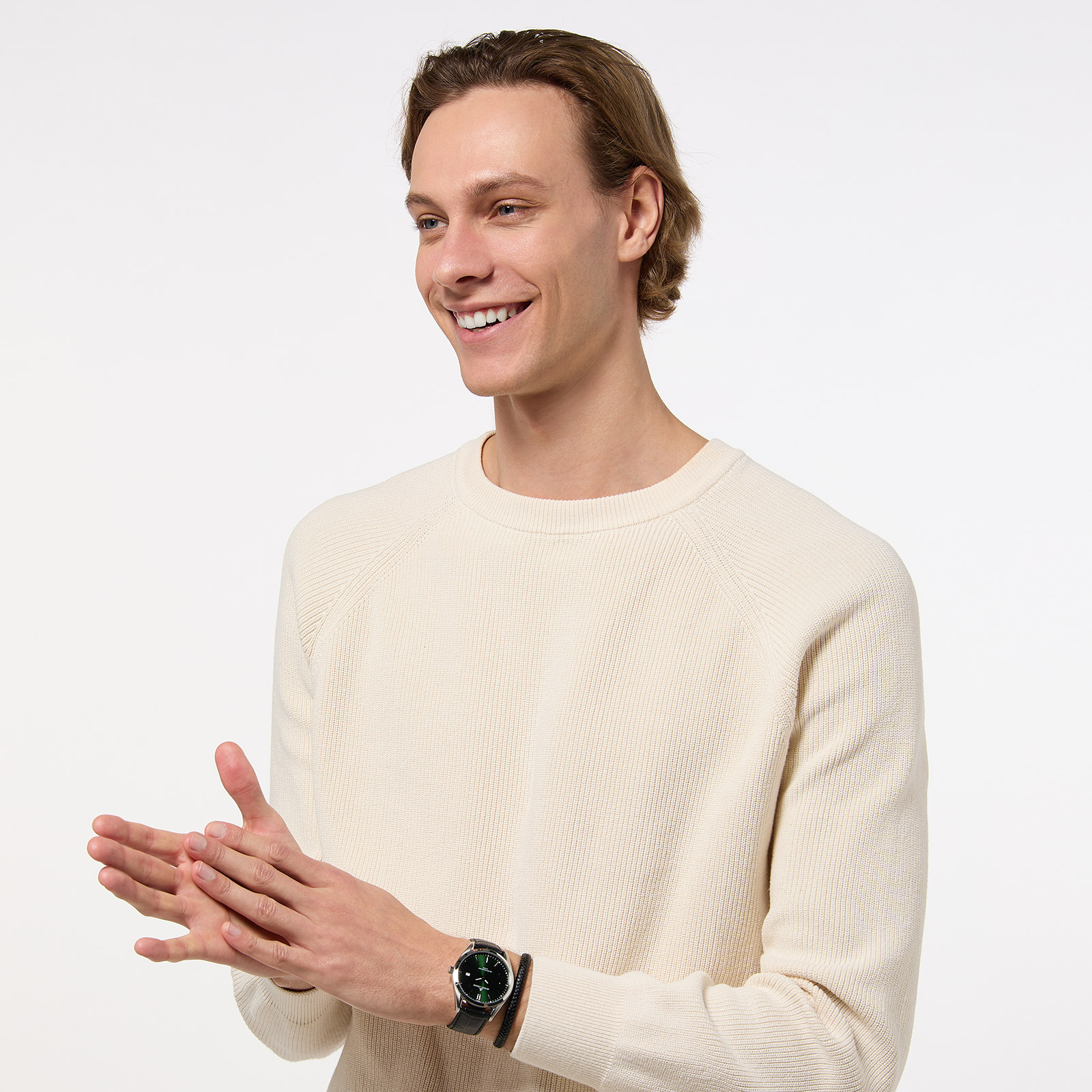 Jacques Lemans herrklocka - presentset, stål/grön, 43mm