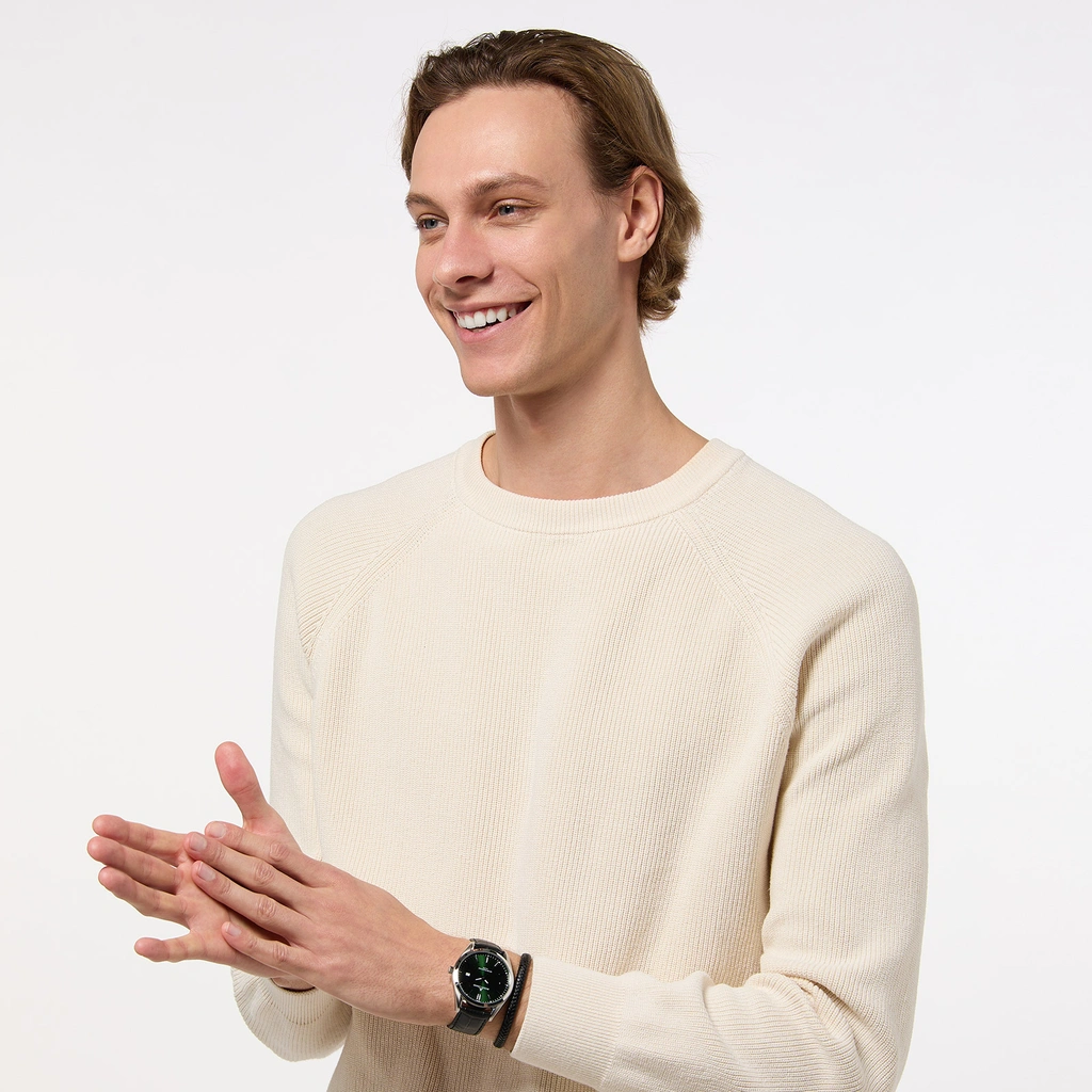 Jacques Lemans herrklocka - presentset, stål/grön, 43mm