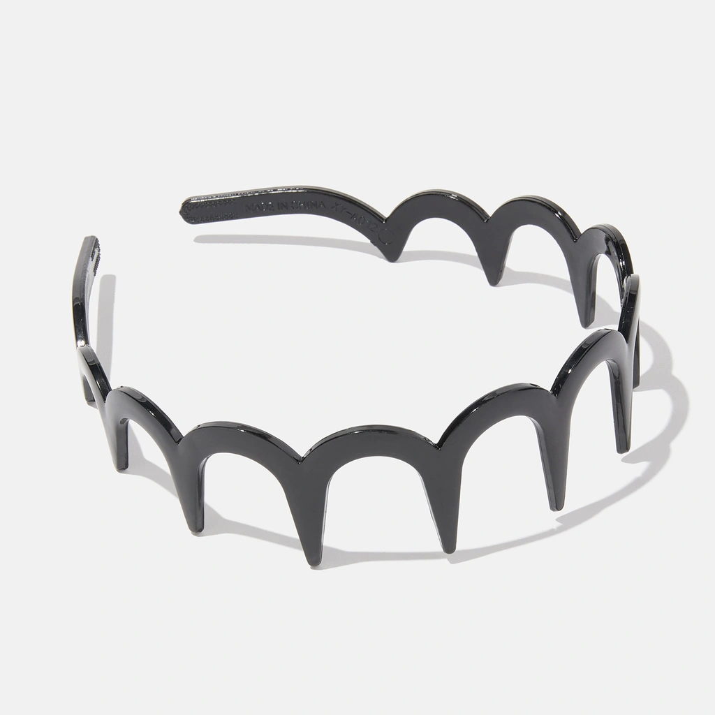 Diadem vågigt - svart plast