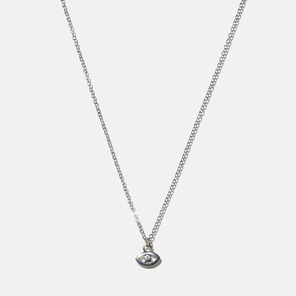 Silverfärgat halsband - 42+7cm