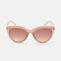 Solglasögon, Cat Eye - beige ram