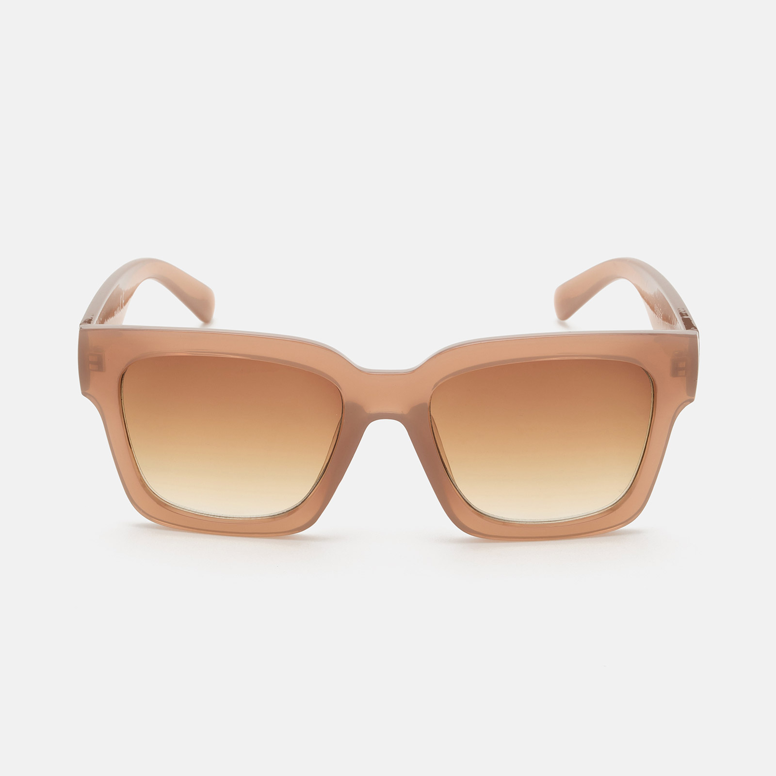 Kantiga solglasögon, Retro -  beige ram