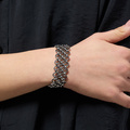 Brett armband i stål- Mesh
