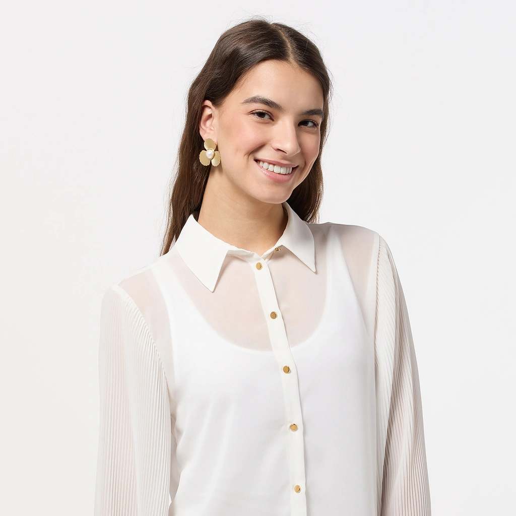 Guldpläterade stålörhängen blommor - 36x38mm