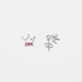 Silverörhängen för barn - studs, kronor