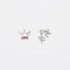 Silverörhängen för barn - studs, kronor