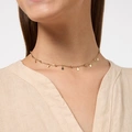 Guldfärgat halsband - brickor & kulor 42+5cm