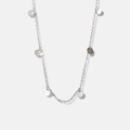 Silverfärgat halsband - brickor, 42+5cm