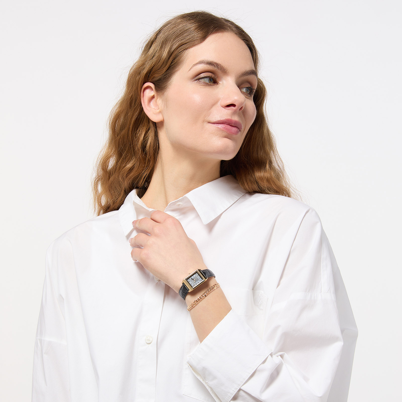 Moretime damklocka - set med armband, guld/svart