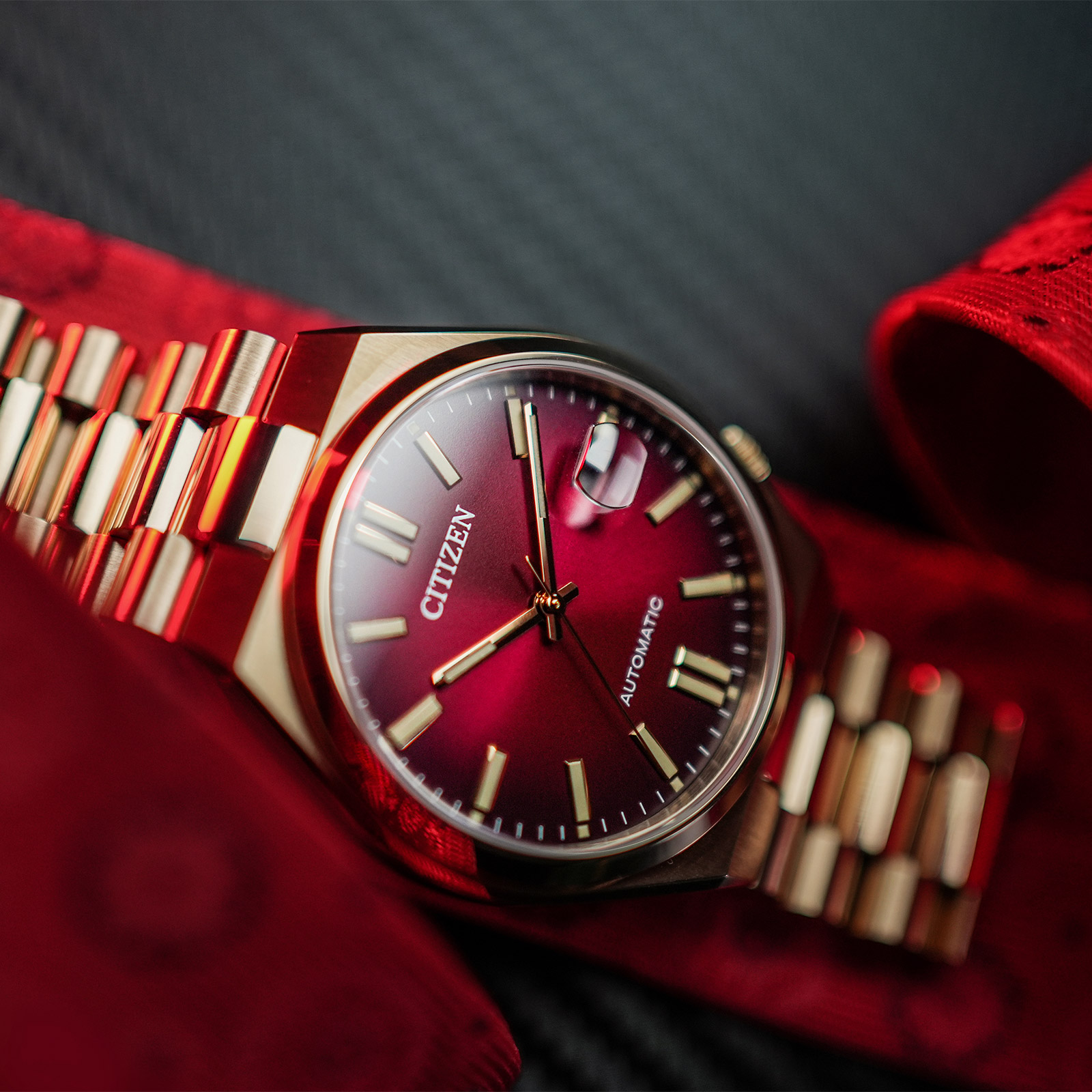 Citizen Tsuyosa automatisk herr - guld/röd NJ0153-82X