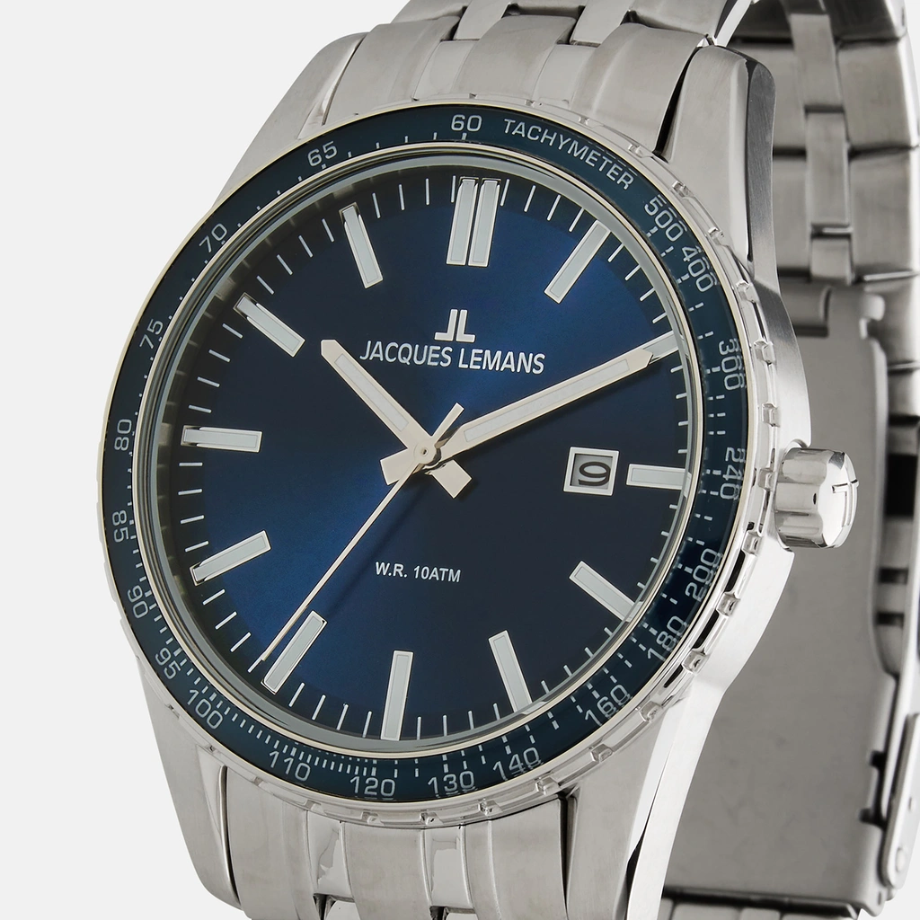 Jacques Lemans Liverpool - herrklocka, stål/blå, 44mm