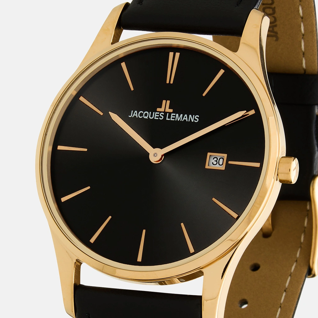 Jacques Lemans London - herrklocka guldton/svart, 38mm
