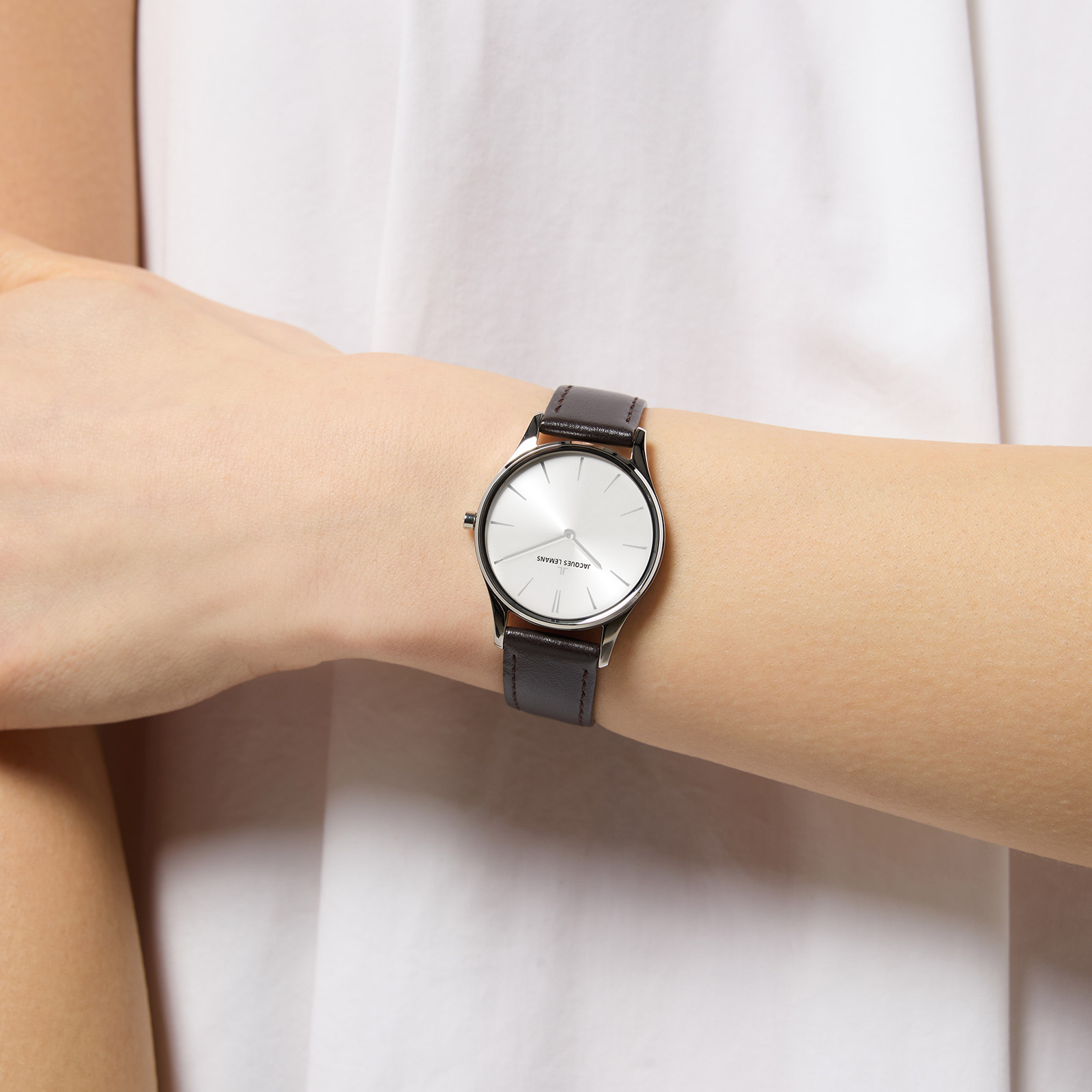 Jacques Lemans London- damklocka, stål/silverton, 30mm