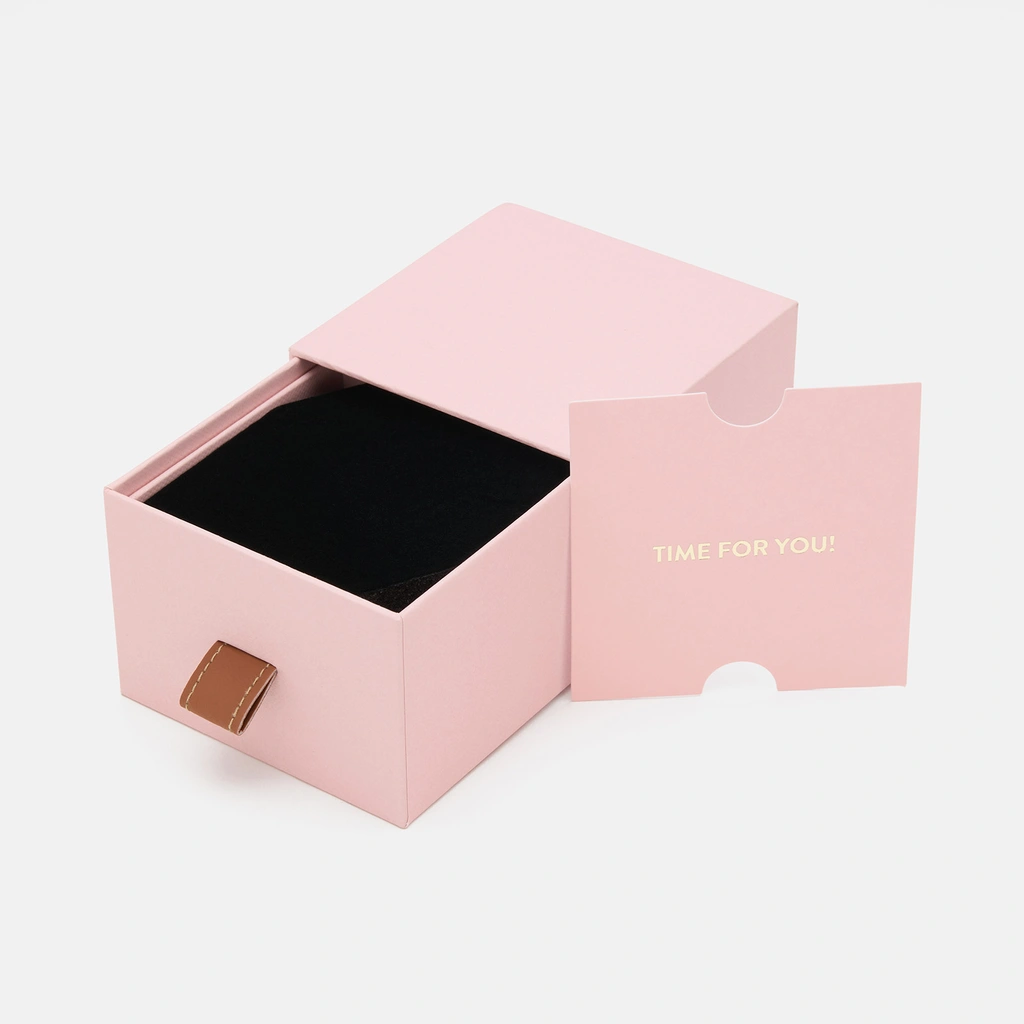 Presentask för klocka - rosa 10x10x7 cm