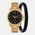 Regal klockset herr - metallband, guldton/svart, 45mm