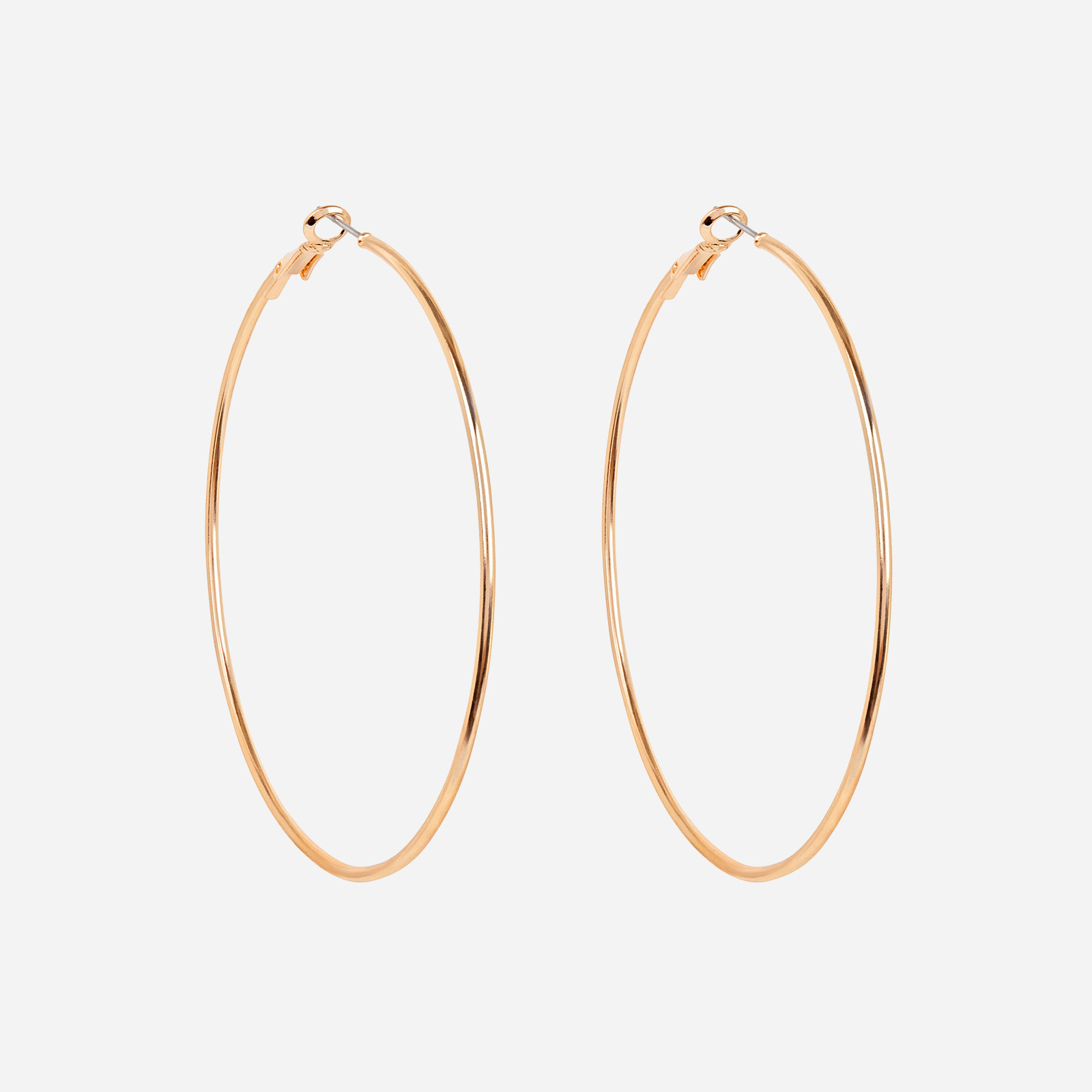 Guldfärgade örhängen - hoops 70 mm