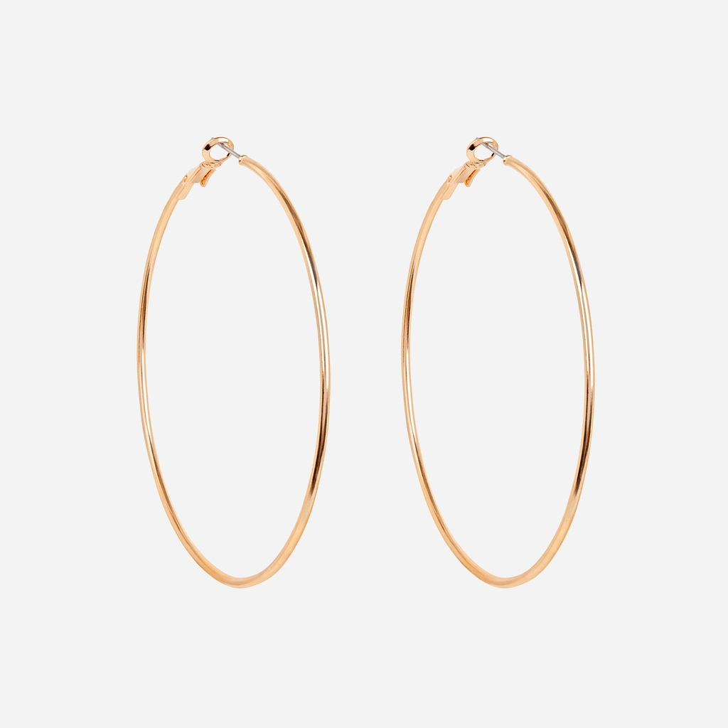 Guldfärgade örhängen - hoops 70 mm