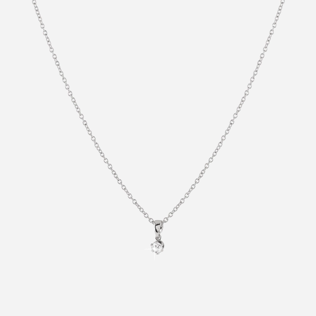 Silverfärgat halsband med hänge - 42+8 cm