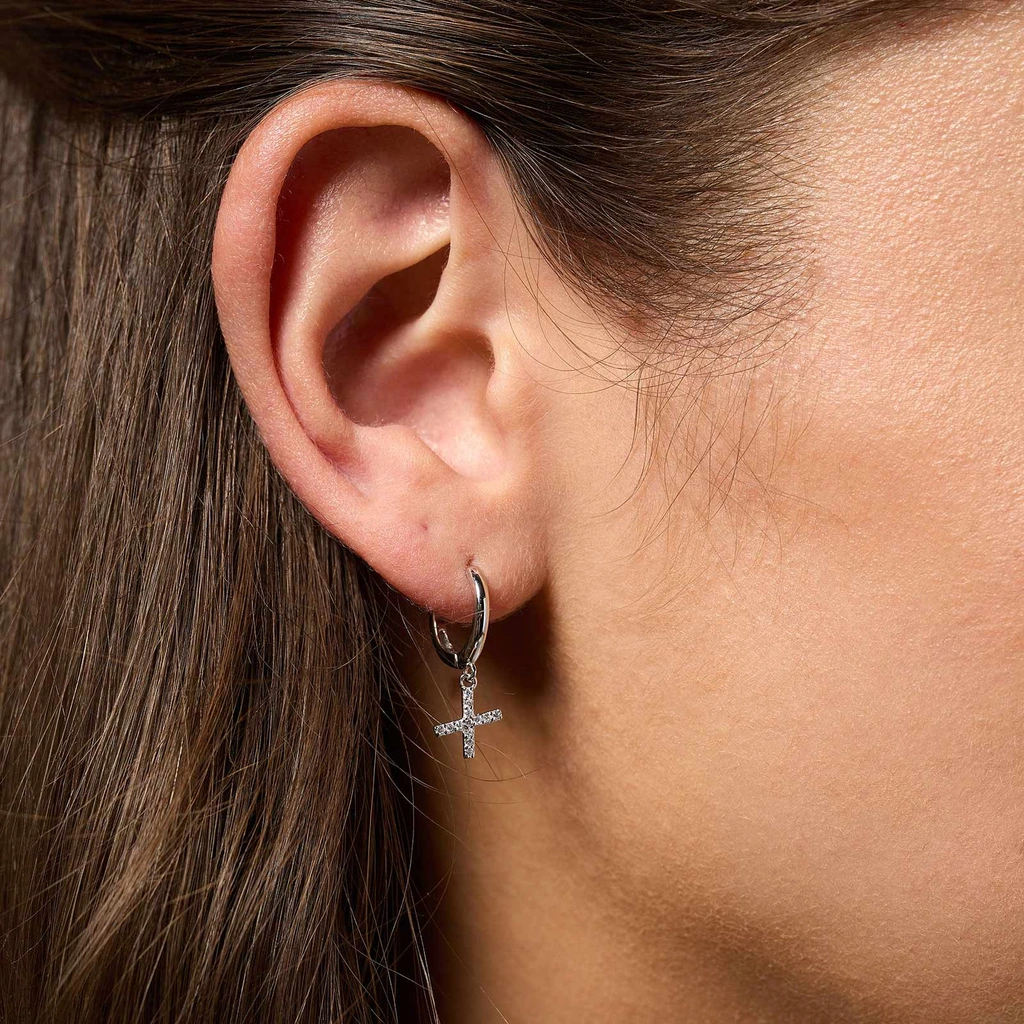 Örhängen äkta silver - hoops, bokstav X