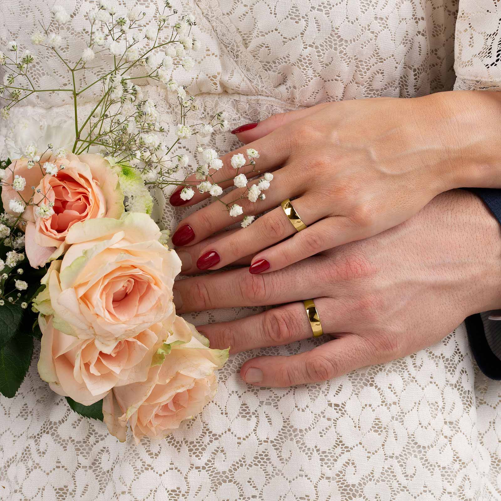 Förlovningsring 18k guld - Kupad 6 mm / 1,5 mm