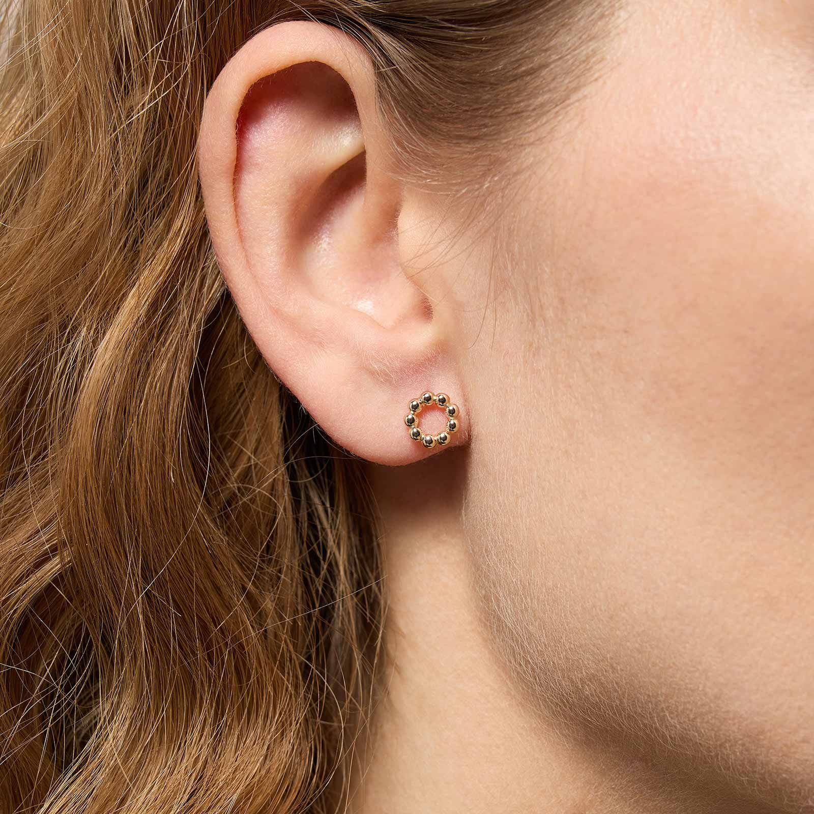 18k guldpläterade örhängen - ringar, bubblor 10mm