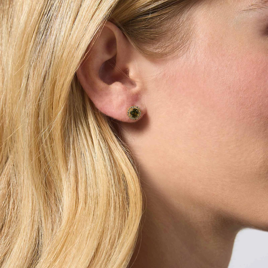 Guldpläterade silverörhängen - månadsten Augusti