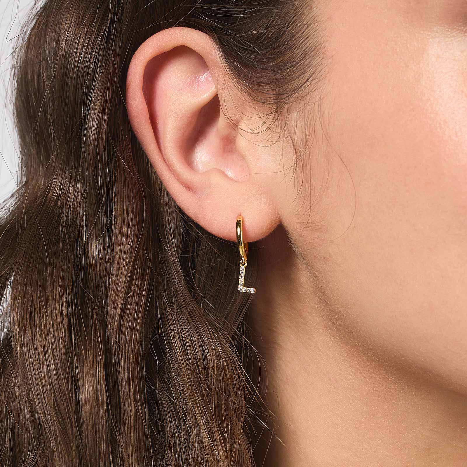 Guldpläterade silverörhängen - hoops L