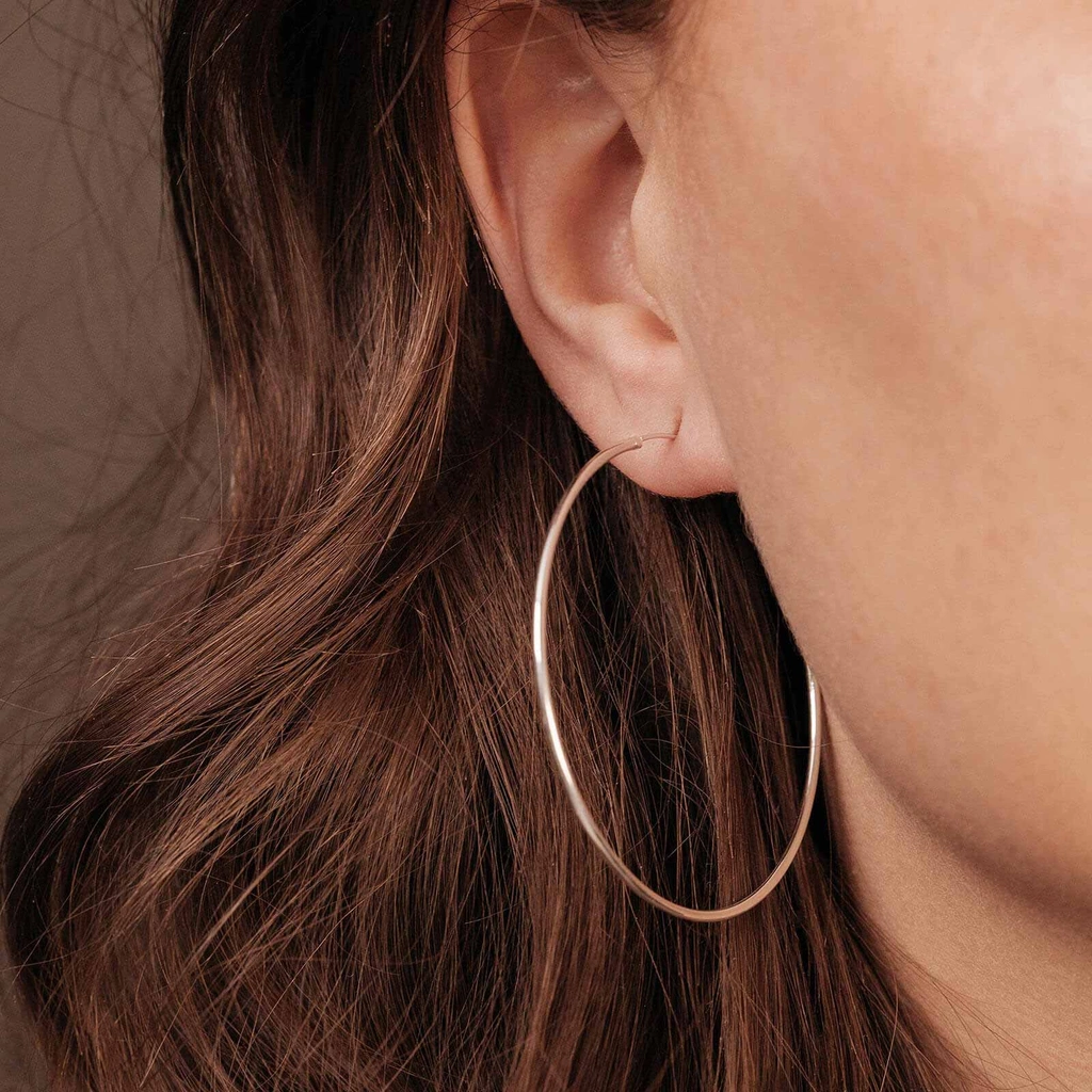 Örhängen i äkta silver - hoops 50 mm