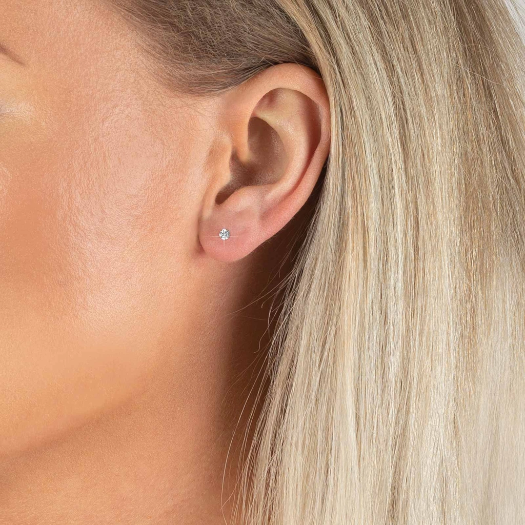 Örhängen 18k guld - Kubisk Zirkonia 3 mm