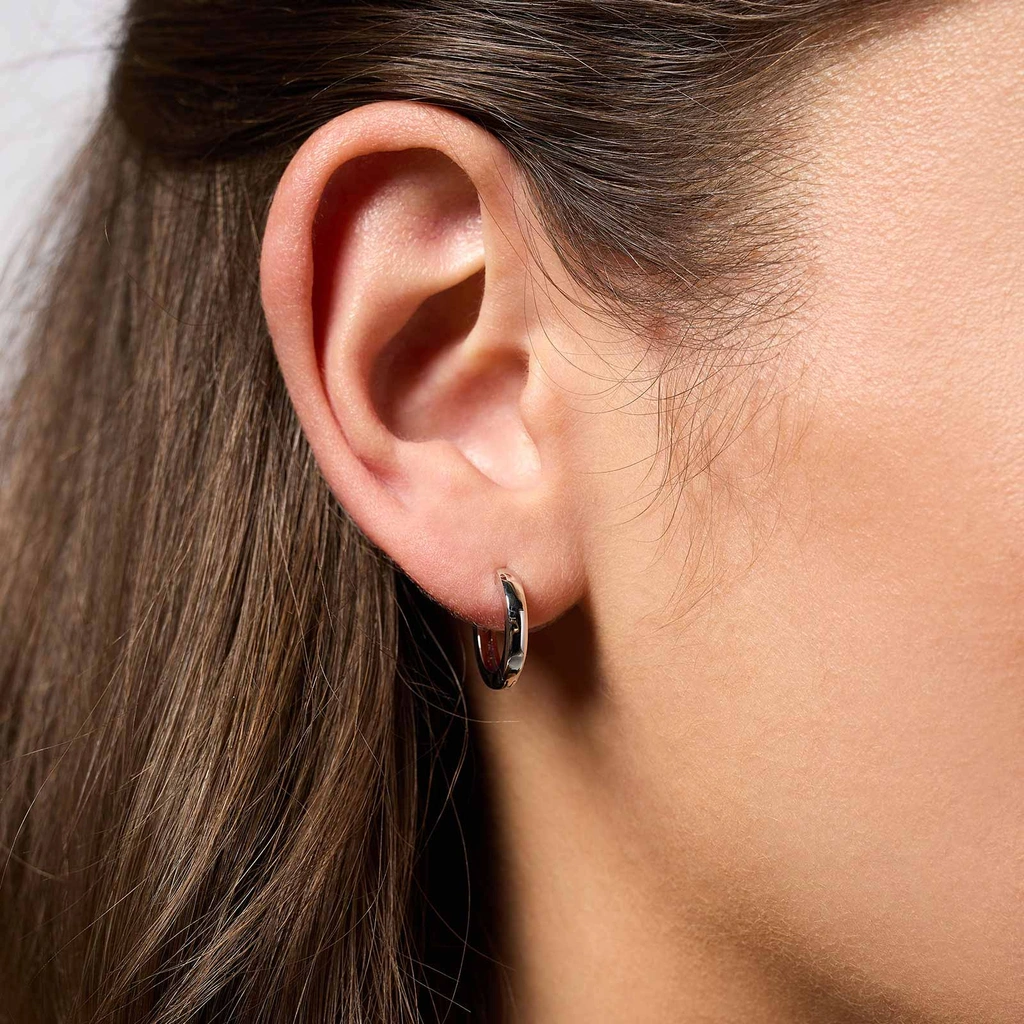 Örhängen äkta silver - släta hoops 15 mm