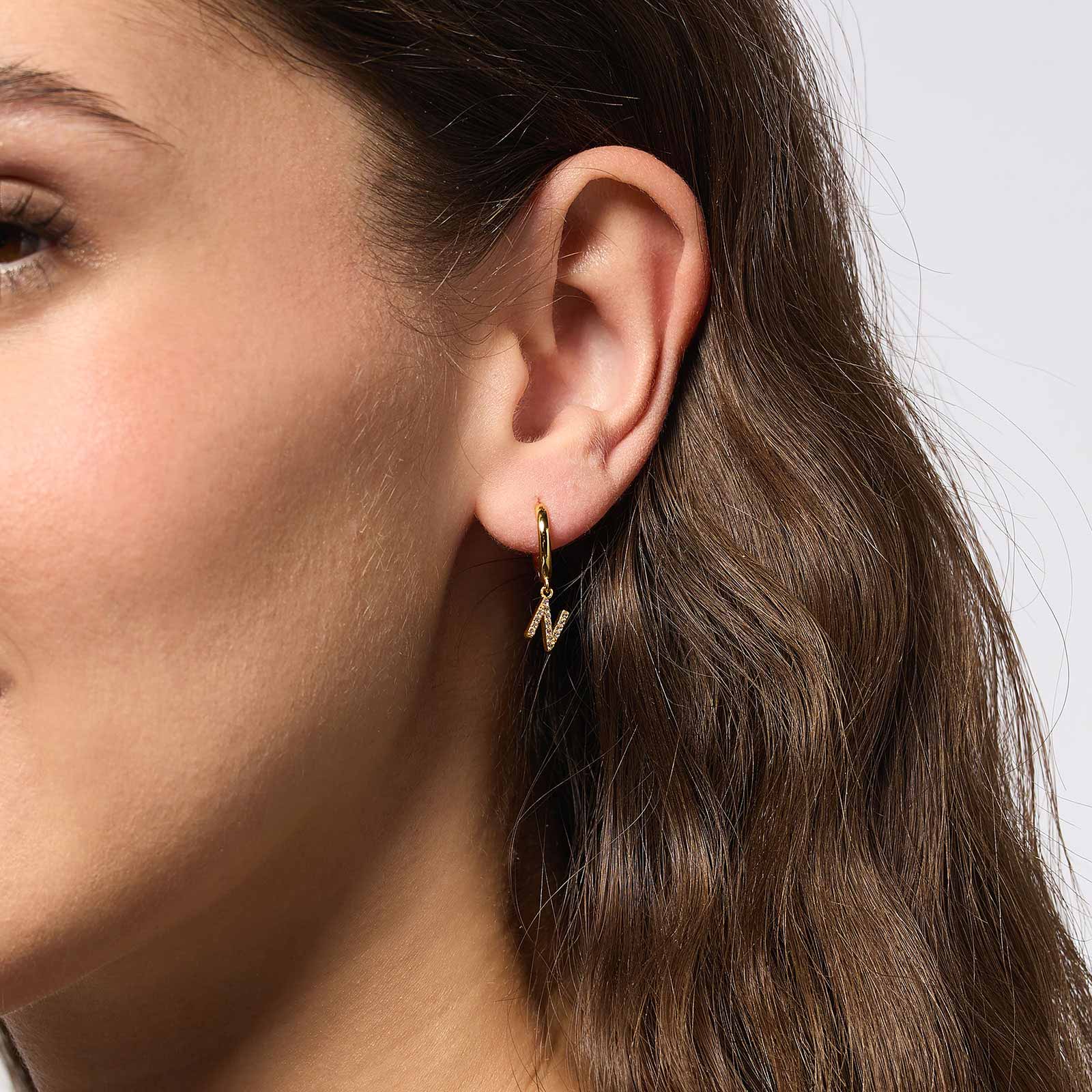 Guldpläterade silverörhängen - hoops N