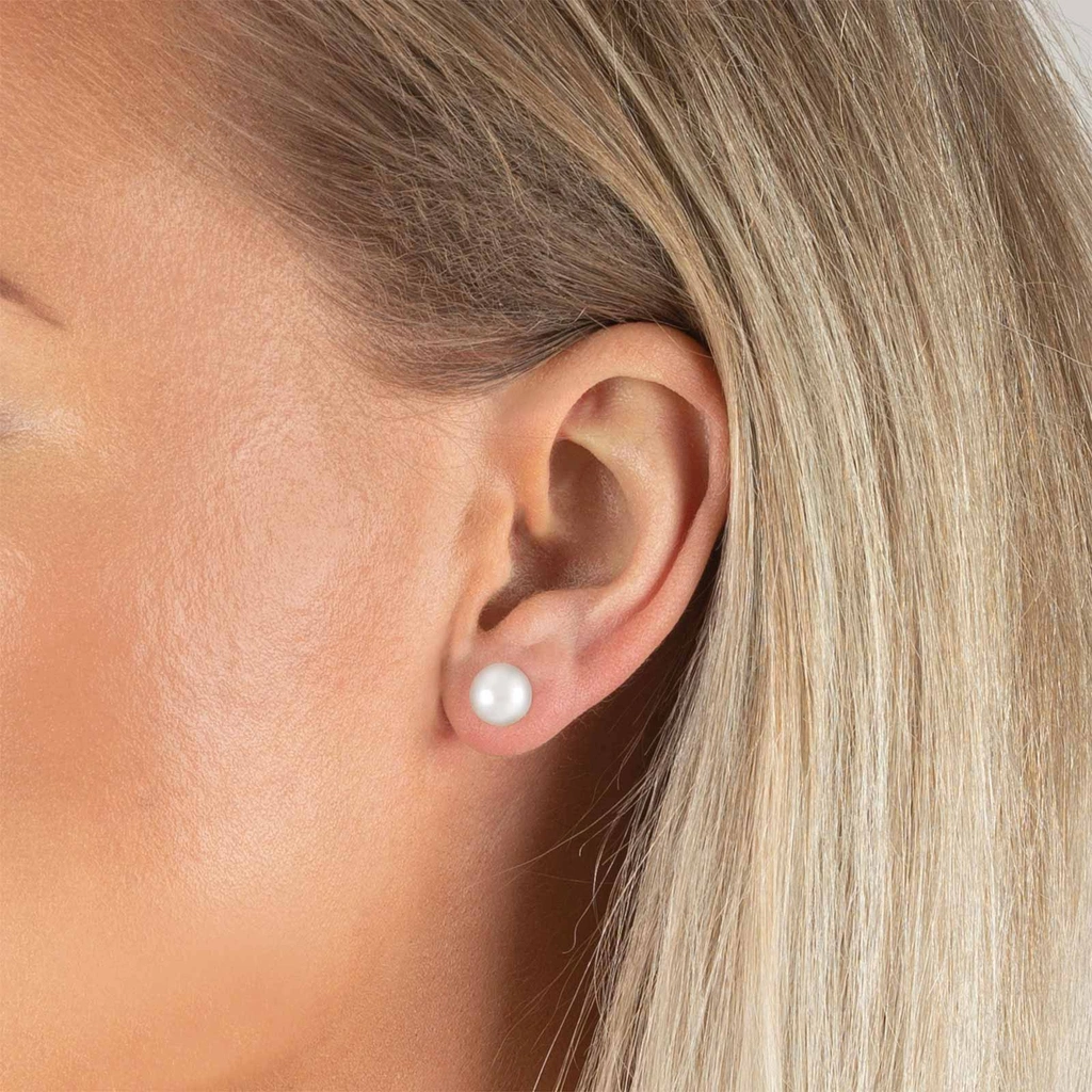 Örhängen 18k guld - Sötvattenpärla 8 mm