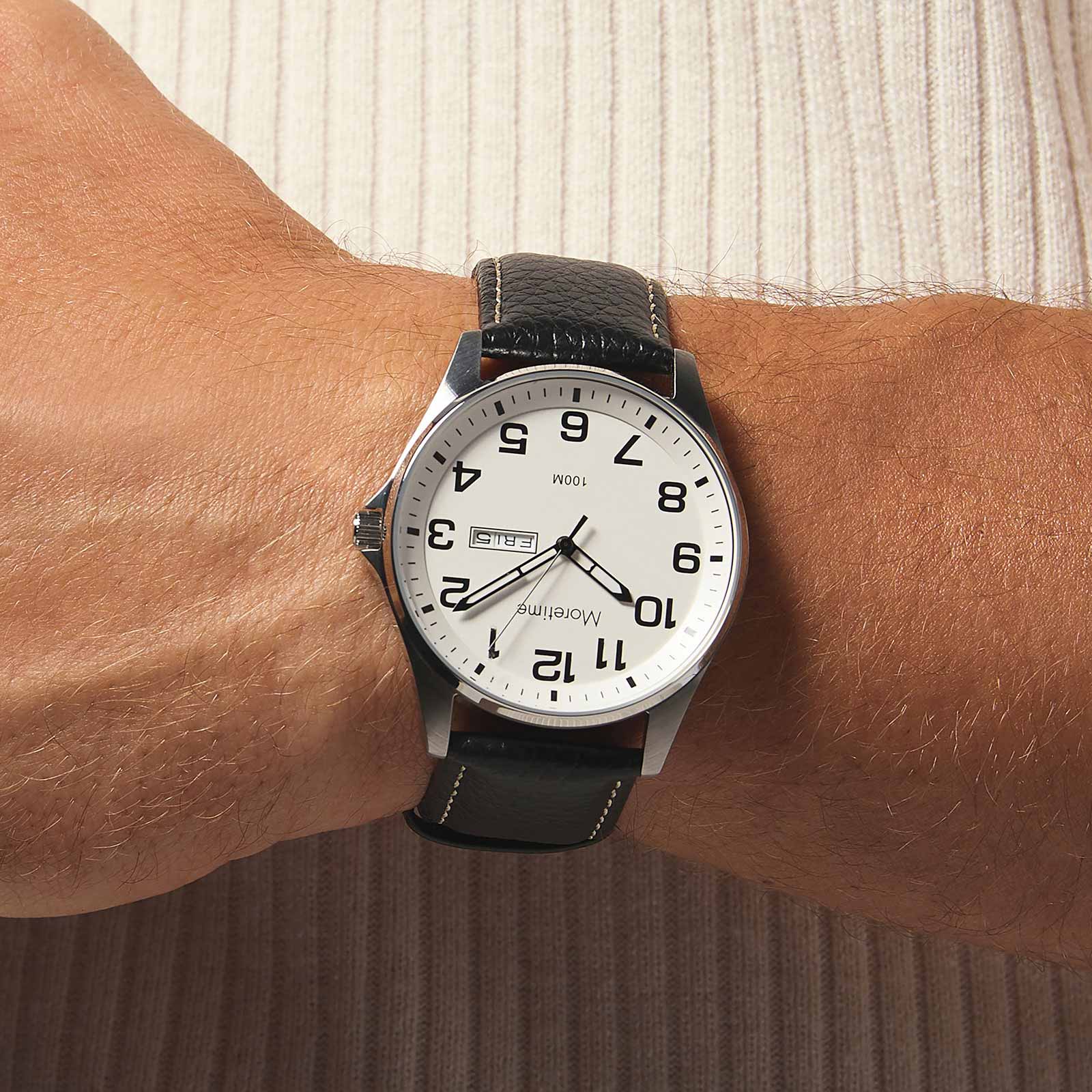 Moretime herrklocka - silver/svart, 42 mm